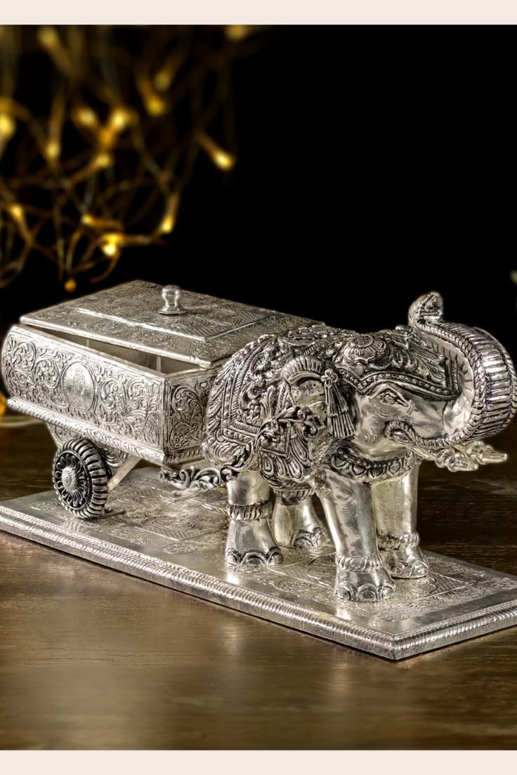 Silver Ambari Elephant Showpiece