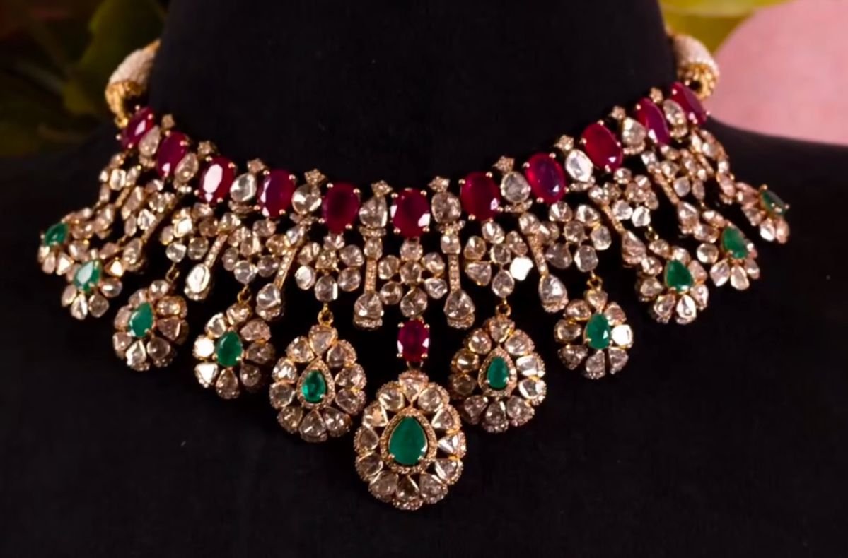 Silver Kundan Choker Necklace