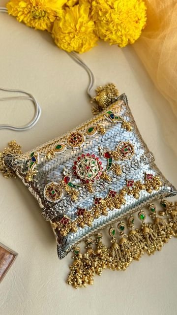 Silver Embellished Potli Bag